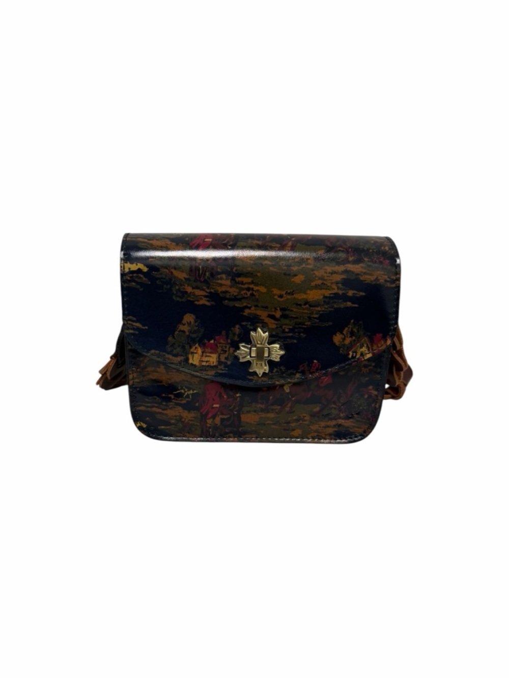 Patricia Nash Navy/Multi Leather Crossbody Handbag